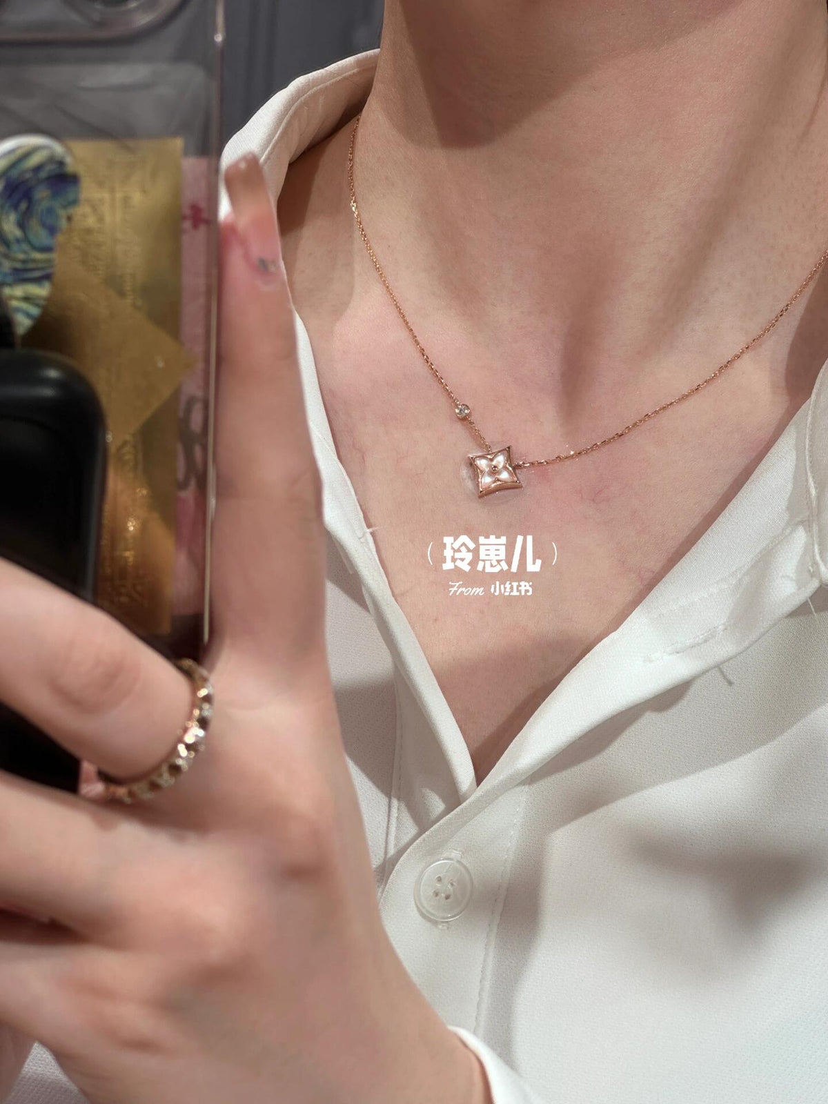 Louis Vuitton Pink Mother-of-Pearl Necklace - album image 11