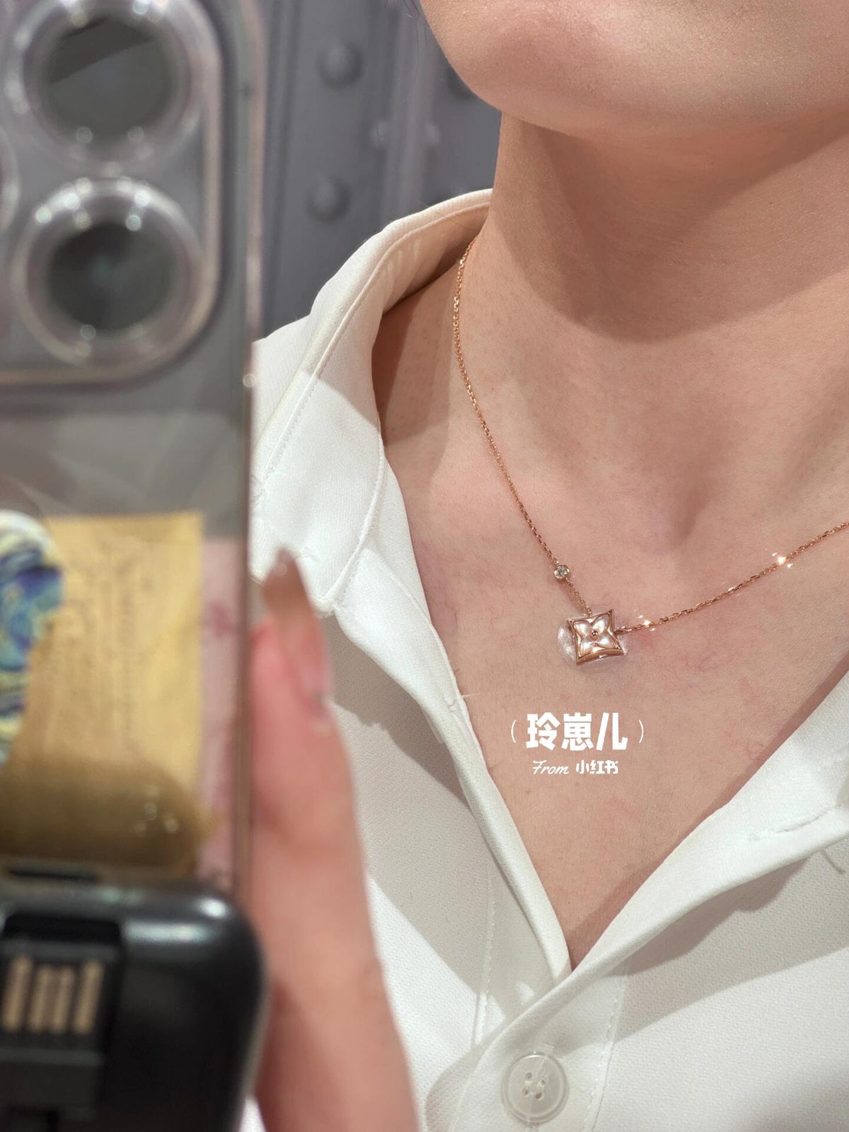 Louis Vuitton Pink Mother-of-Pearl Necklace - album image 10