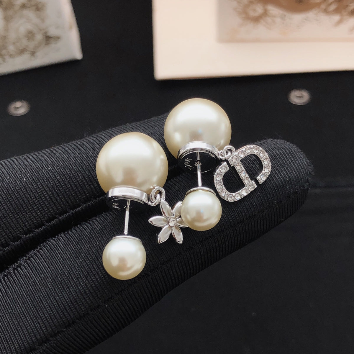 Dior Silver-Tone Asymmetric Star CD Earrings - product image 1