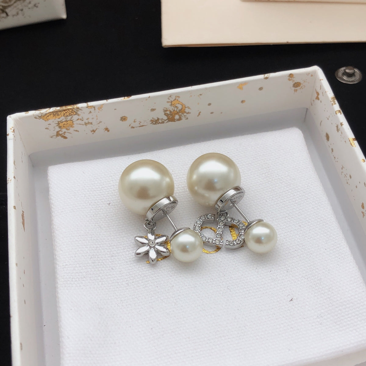 Dior Silver-Tone Asymmetric Star CD Earrings - product image 5