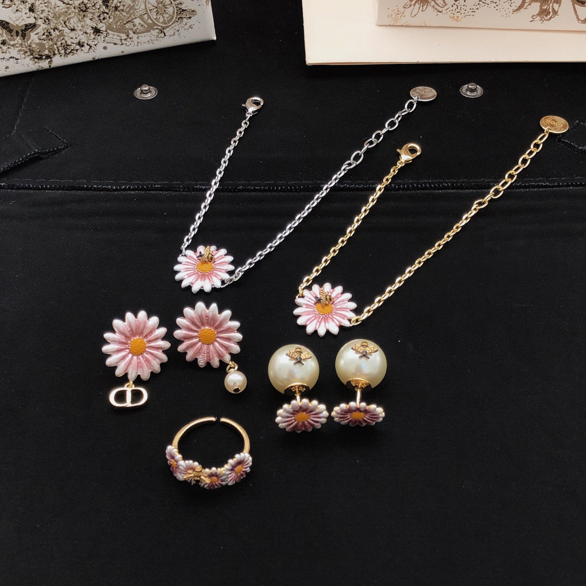 Dior Pink Daisy Pearl-Look Earrings - product image 8