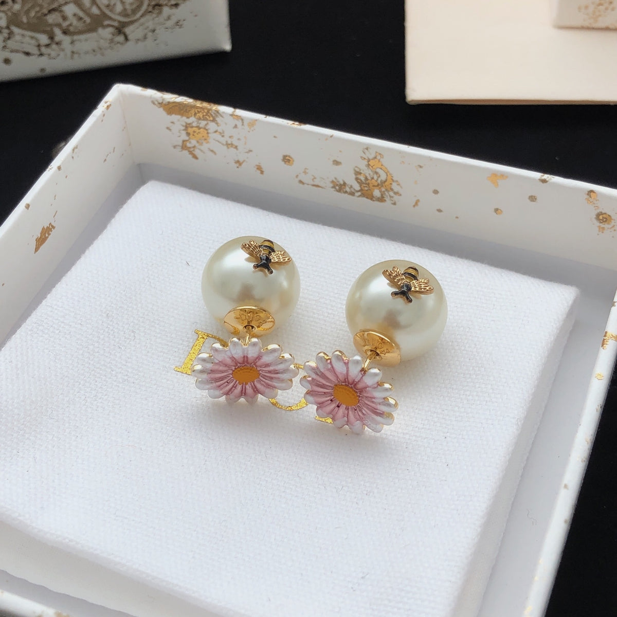 Dior Pink Daisy Pearl-Look Earrings - product image 7