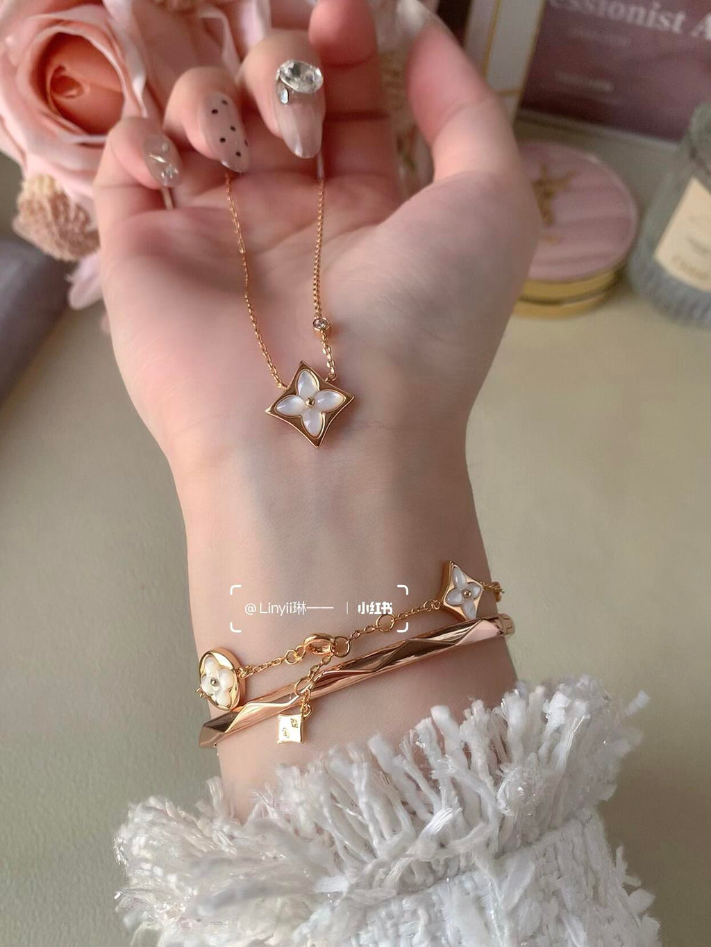 Louis Vuitton Rose Gold-Tone Gold-Tone White Mother-of-Pearl Bracelet - album image 8