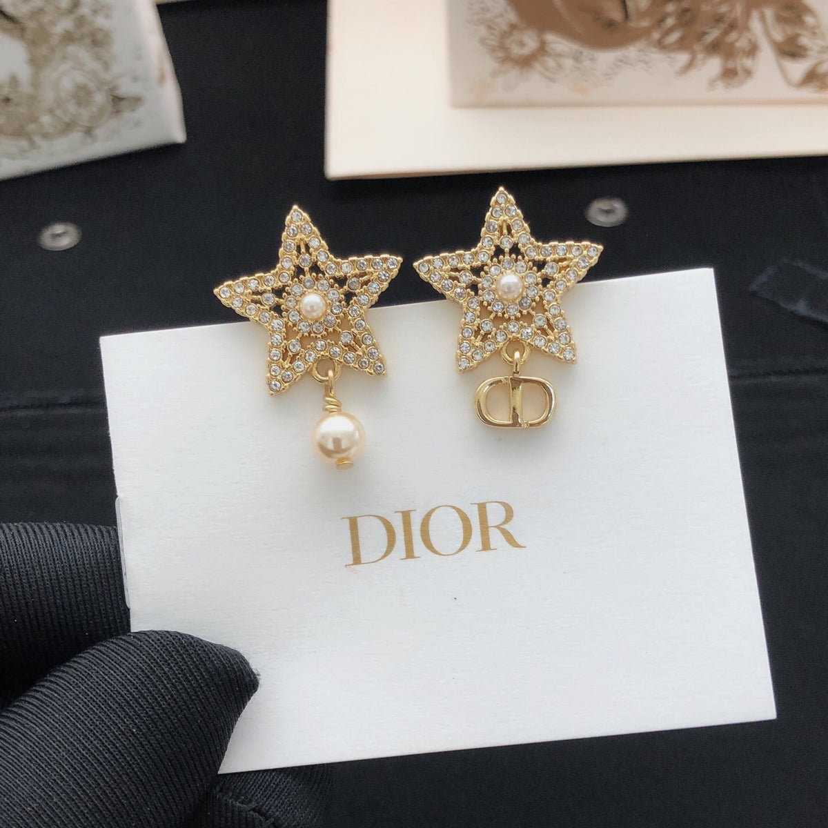 Dior Asymmetric Star CD Drop Earrings - product image 4
