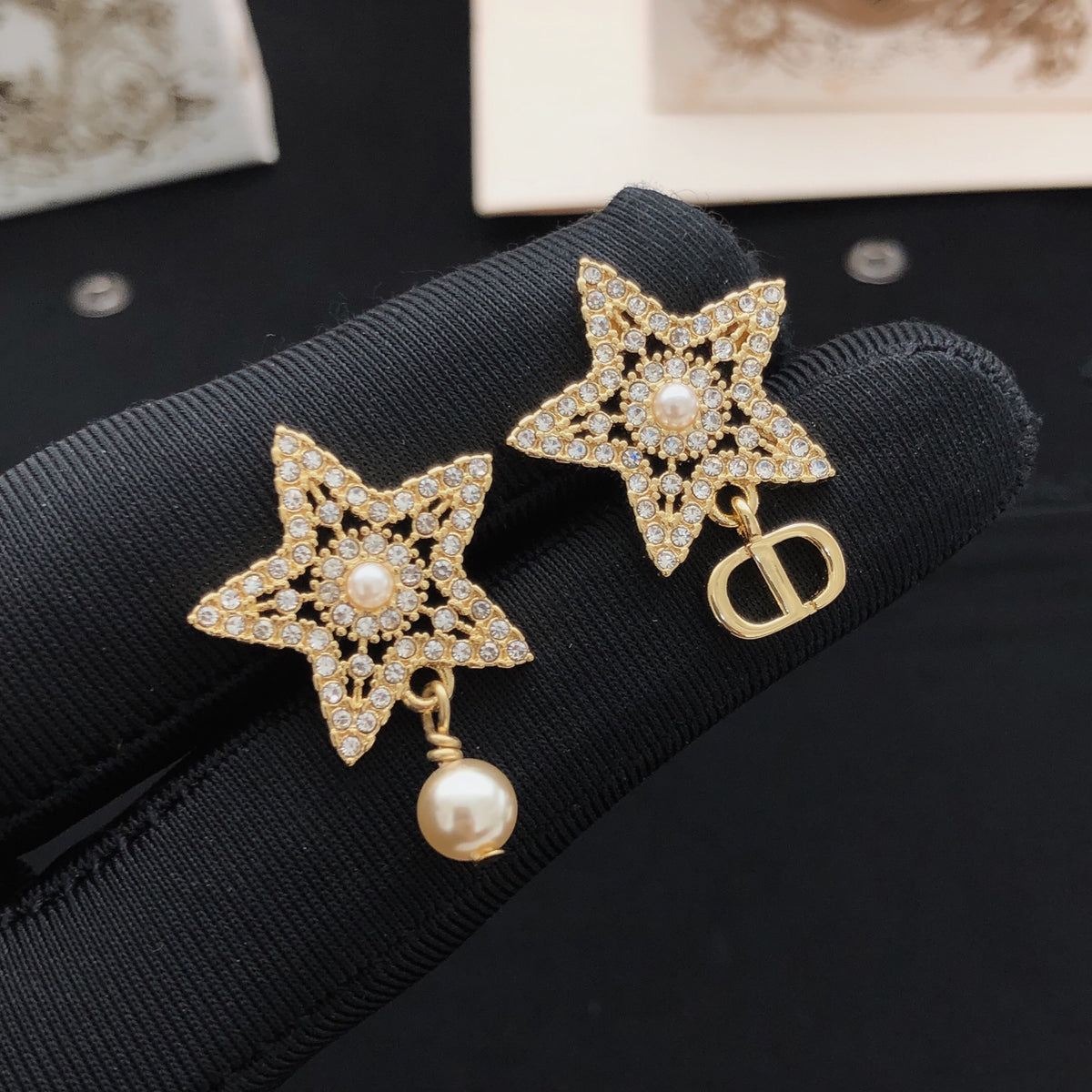 Dior Asymmetric Star CD Drop Earrings - product image 1
