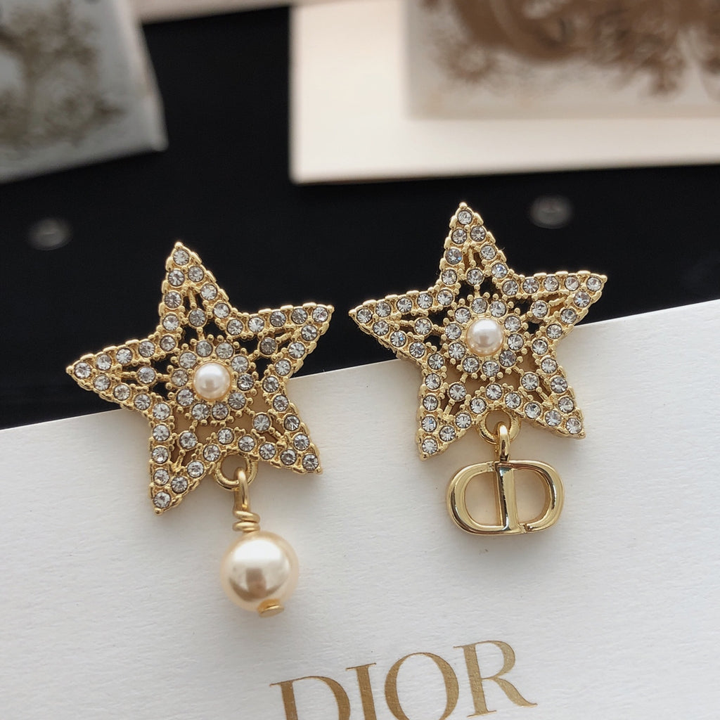Dior Asymmetric Star CD Drop Earrings - product image 3