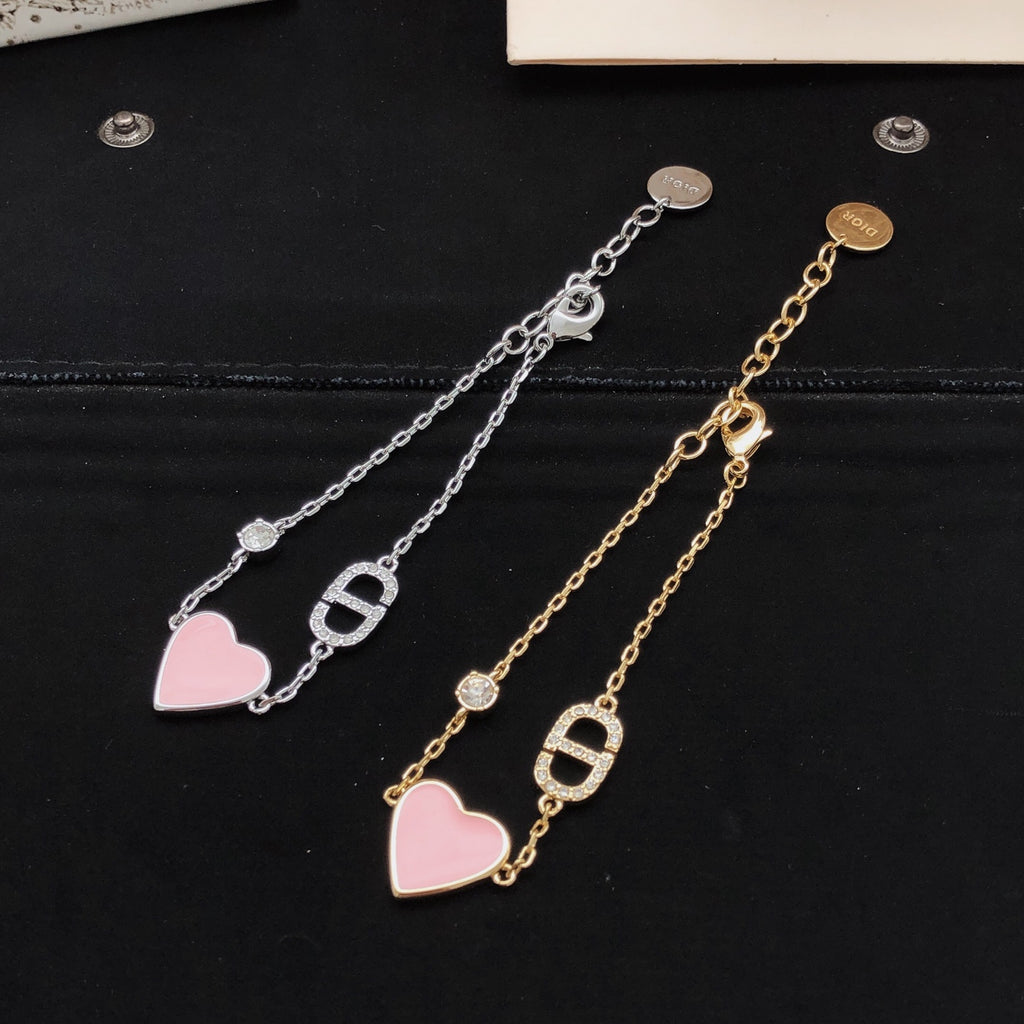 Dior Silver-Tone Pink Heart Bracelet - product image 2