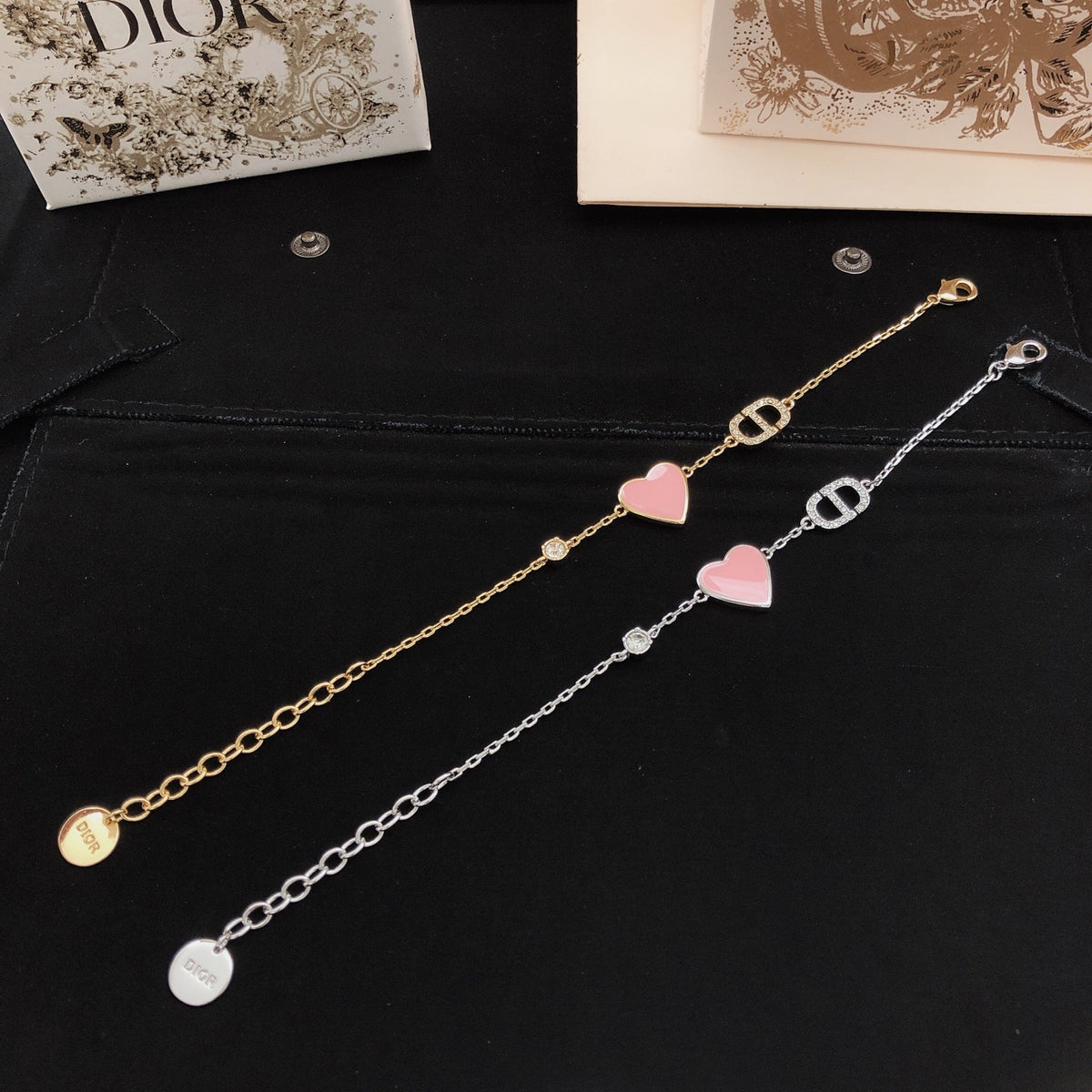 Dior Silver-Tone Pink Heart Bracelet - product image 3