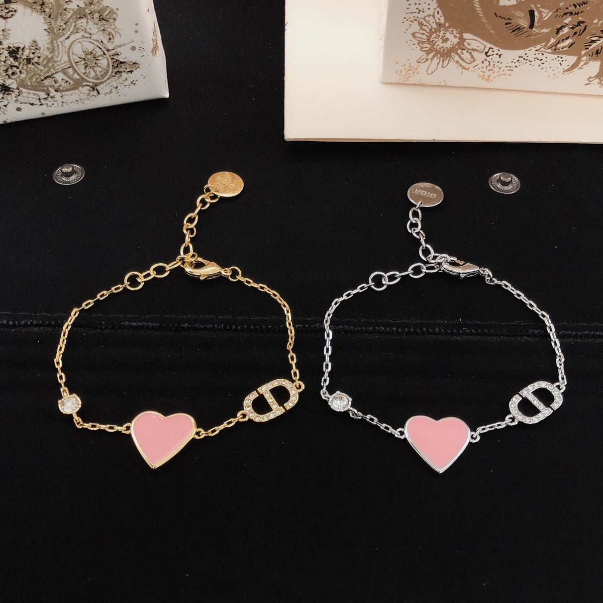 Dior Silver-Tone Pink Heart Bracelet - product image 4