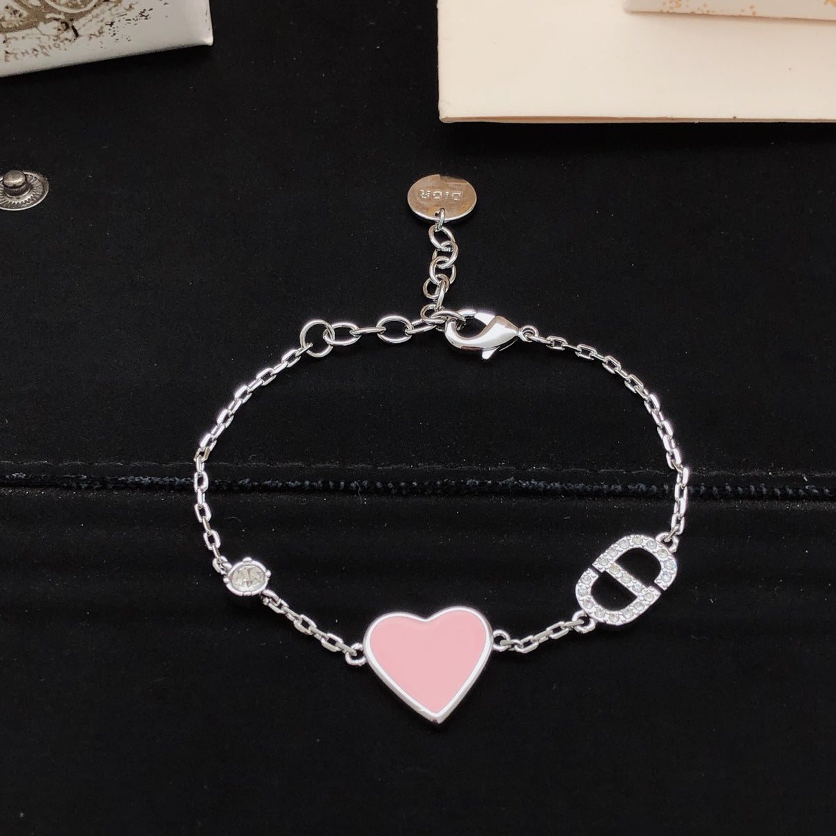 Dior Silver-Tone Pink Heart Bracelet - product image 1