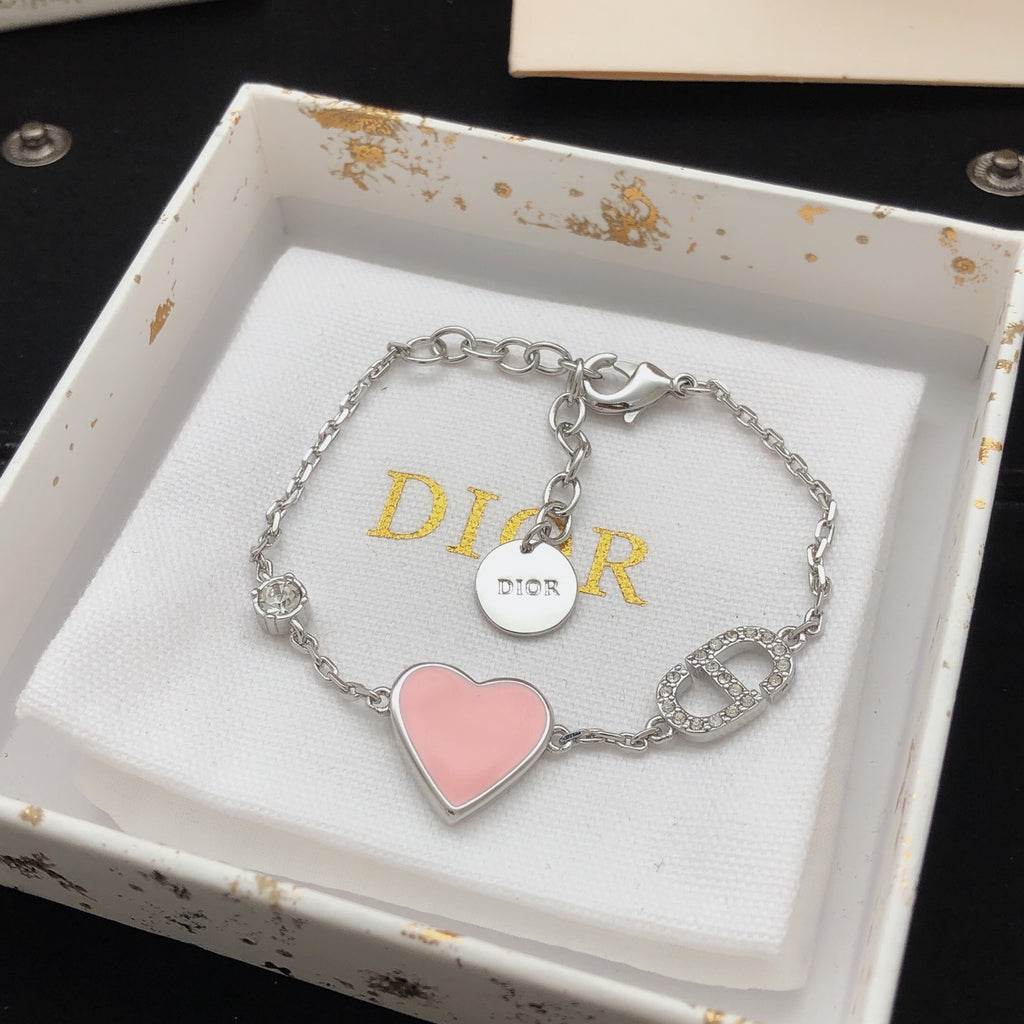 Dior Silver-Tone Pink Heart Bracelet - product image 6