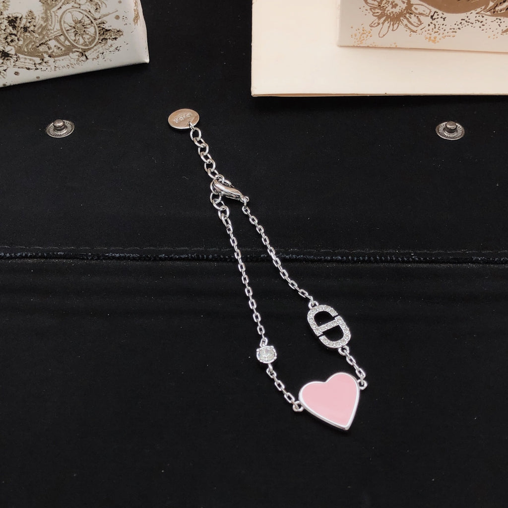 Dior Silver-Tone Pink Heart Bracelet - product image 5