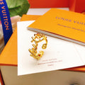Louis Vuitton Gold-Tone Open LV Ring - album image 1