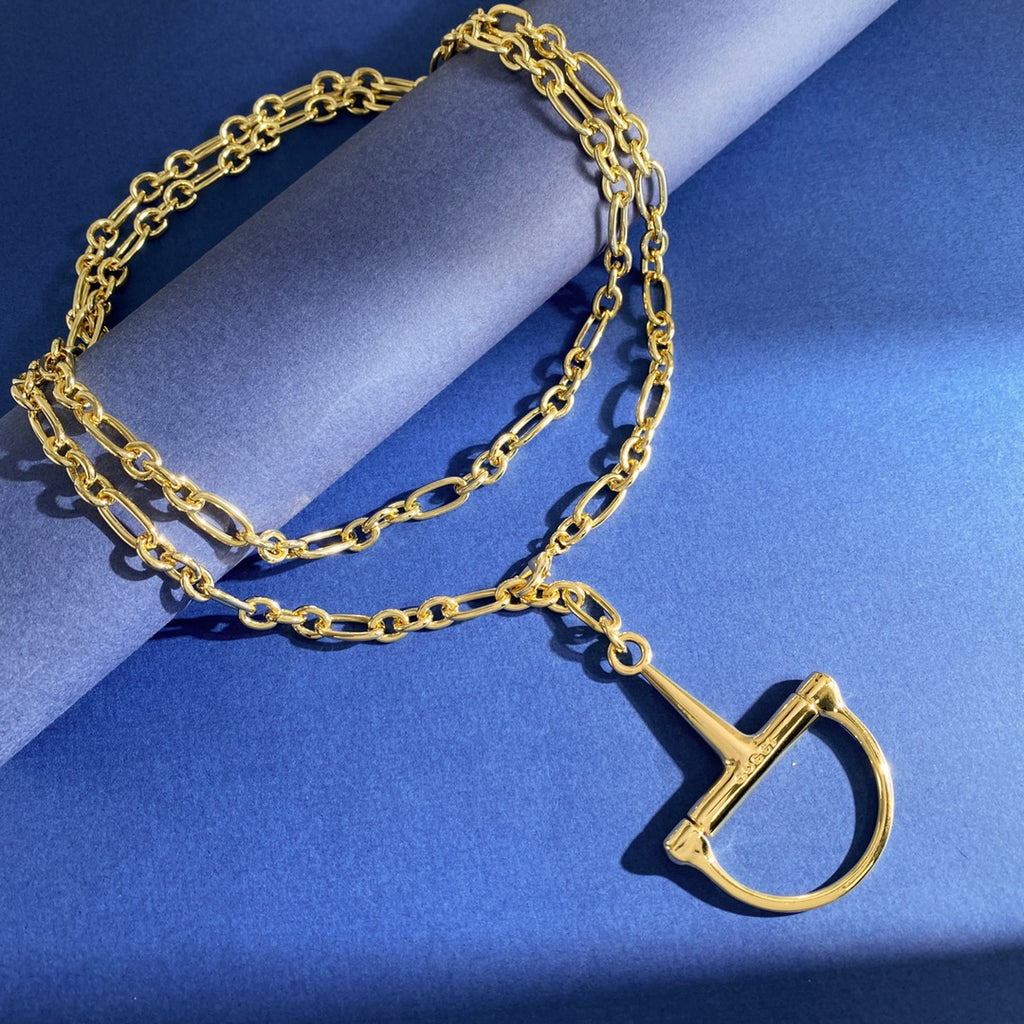 Gucci Gold-Tone Pendant Polished Chain Long Necklace - album image 9