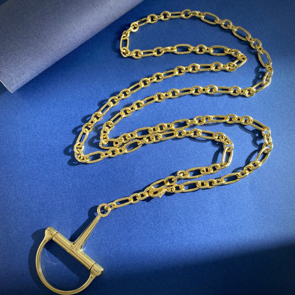 Gucci Gold-Tone Pendant Polished Chain Long Necklace - album image 1