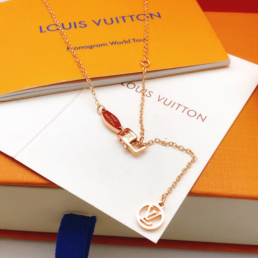 Louis Vuitton Rose Gold-Tone Gold-Tone Red Mother-of-Pearl Necklace - album image 6