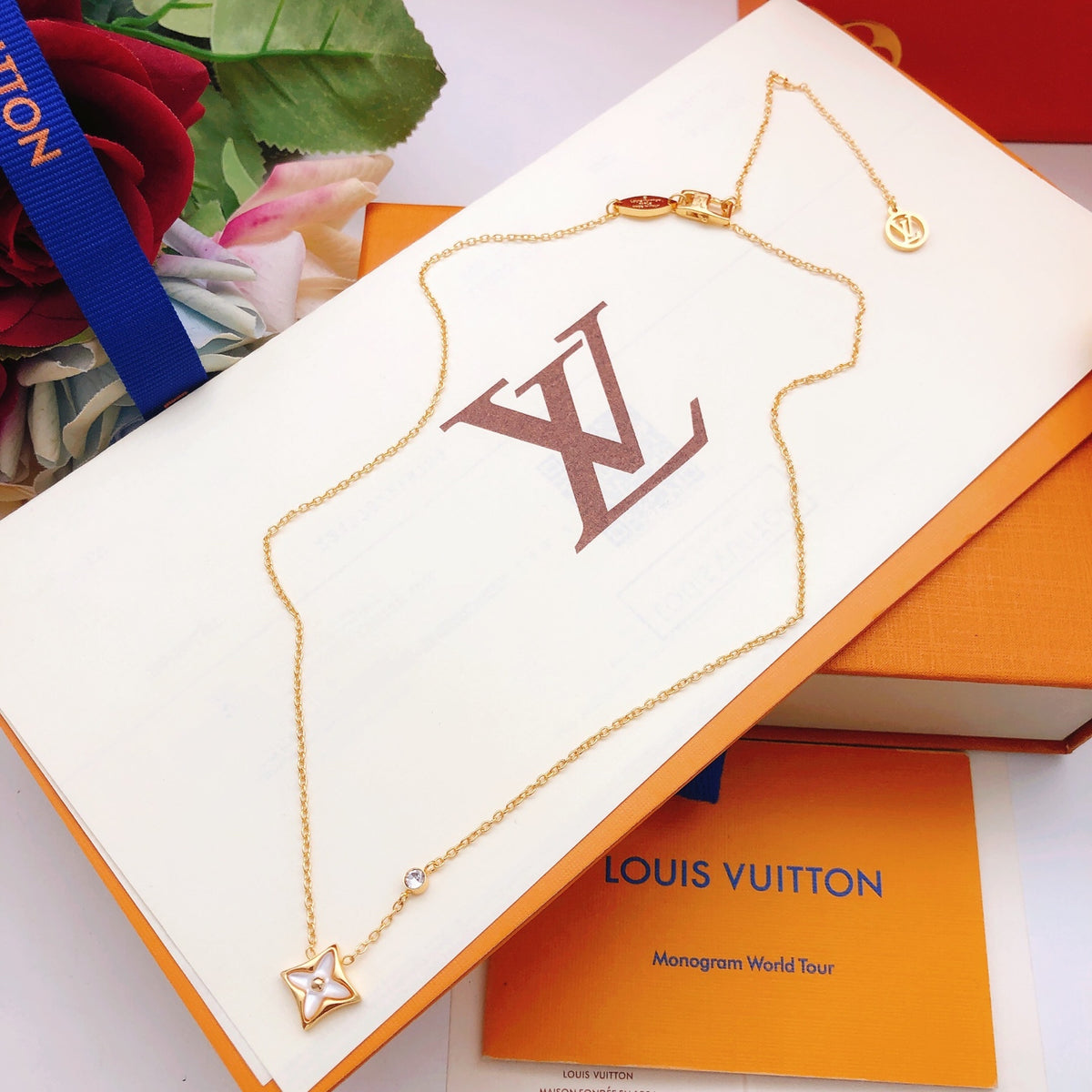 Louis Vuitton Gold-Tone White Mother-of-Pearl Necklace - album image 6