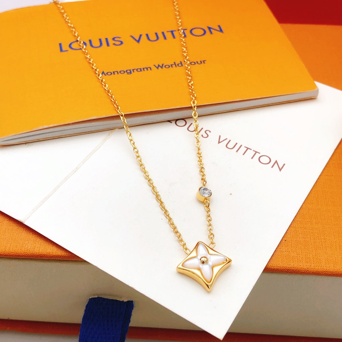 Louis Vuitton Gold-Tone White Mother-of-Pearl Necklace - album image 1