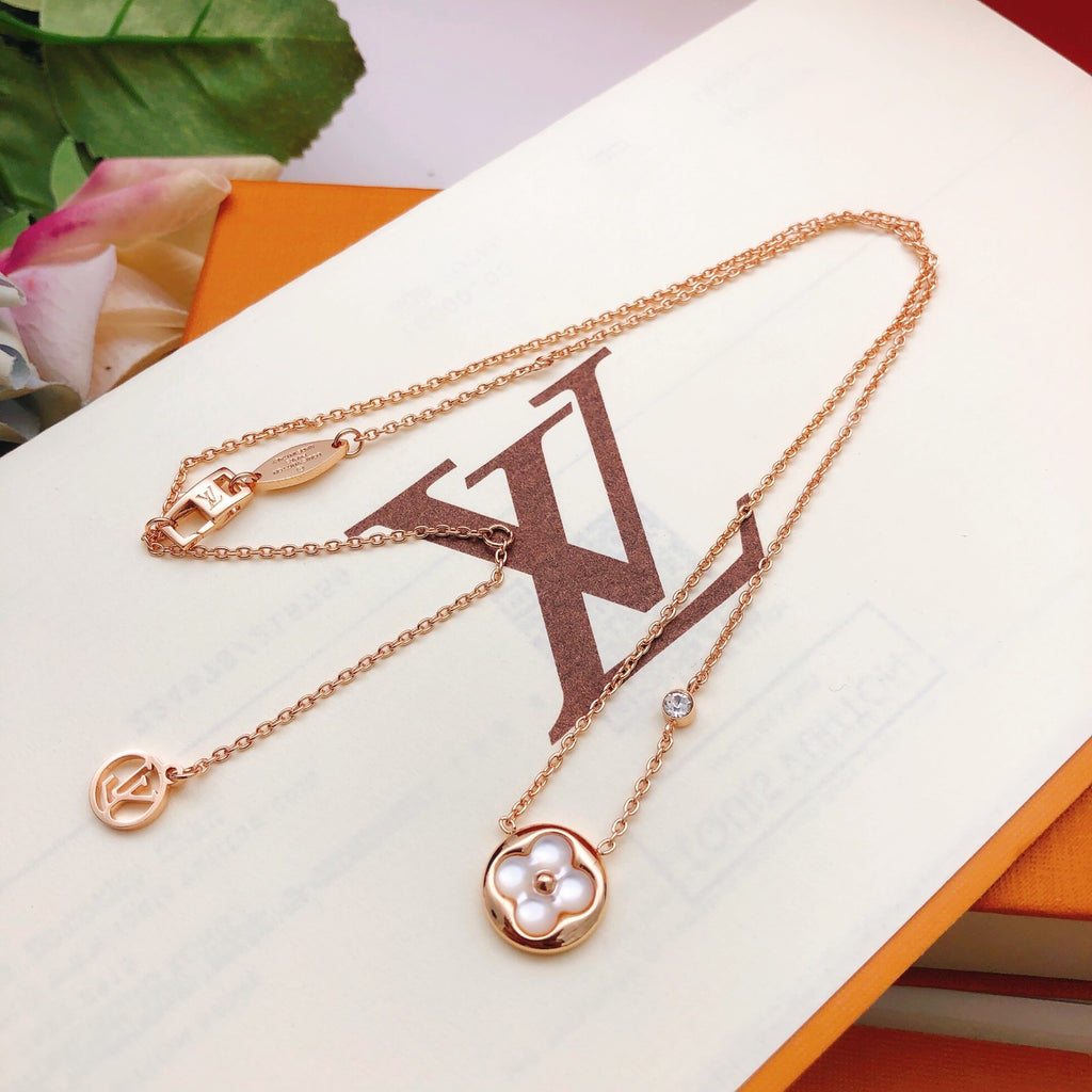 Louis Vuitton Rose Gold-Tone Gold-Tone White Mother-of-Pearl Necklace - album image 7