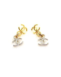 Chanel Gold-Tone Letter and Oval Pearl Drop Earrings - album image 1