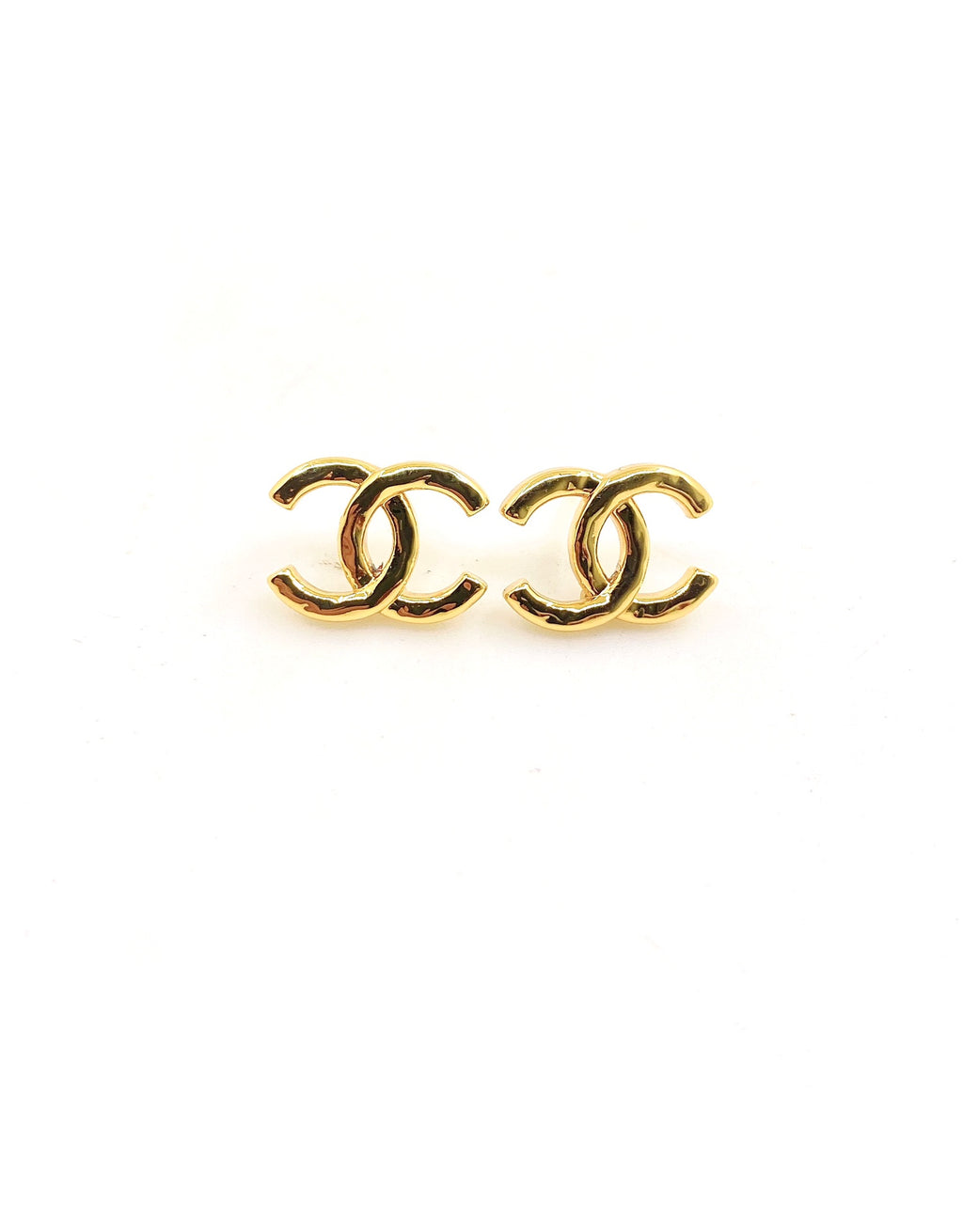 Chanel Gold-Tone Openwork CC Stud Earrings - album image 1