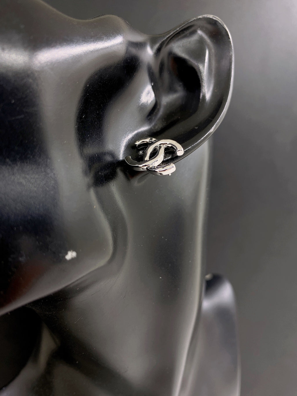 Chanel Gold-Tone Openwork CC Stud Earrings - album image 2