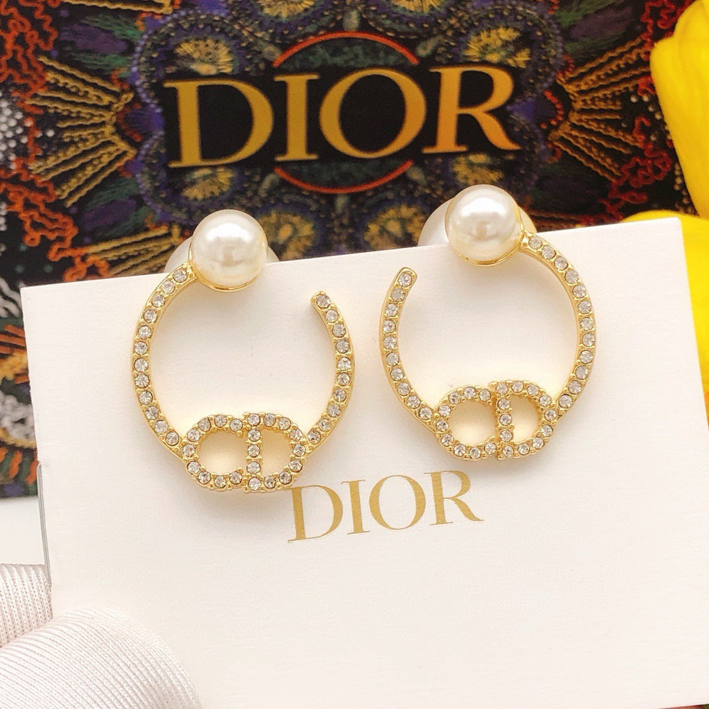 Dior Open Pearl-Look Hoop Earrings - product image 1