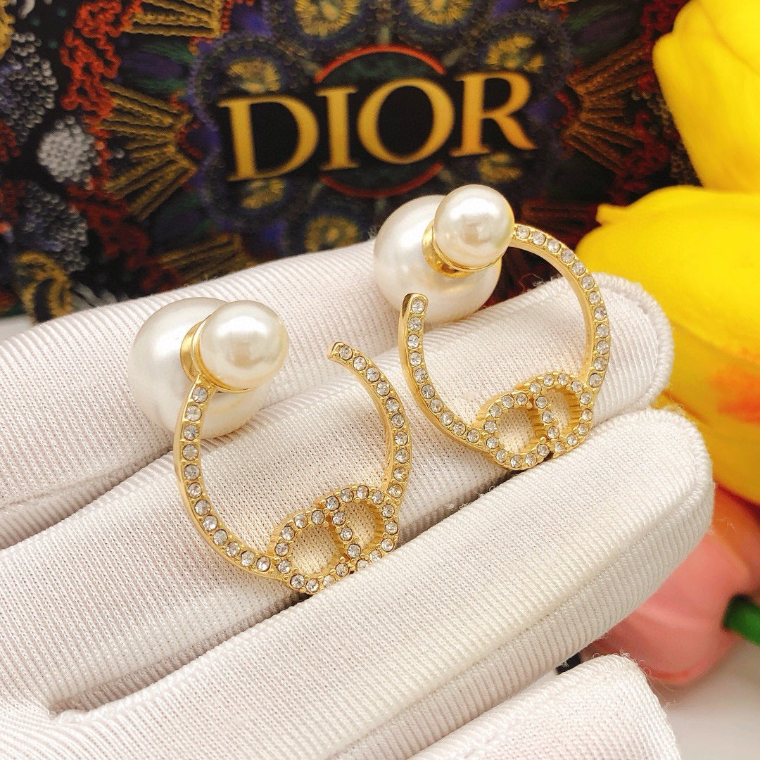 Dior Open Pearl-Look Hoop Earrings - product image 3