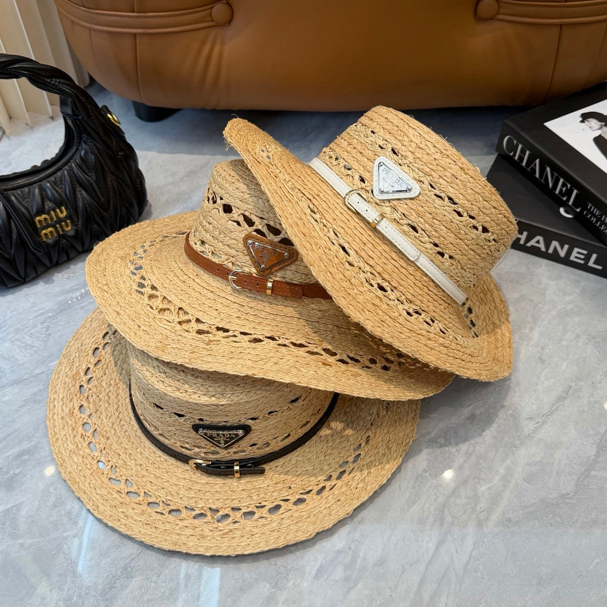 Prada Open Knit Wide Brim Hat - image 9
