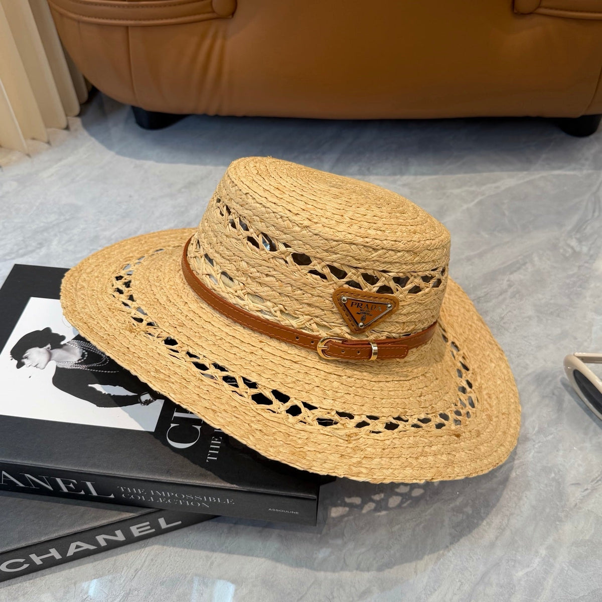 Prada Open Knit Wide Brim Hat - image 5
