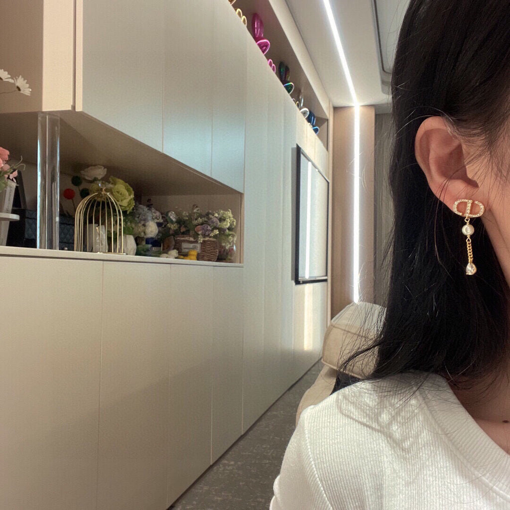 Dior CD Long Chain Teardrop Earrings - product image 5