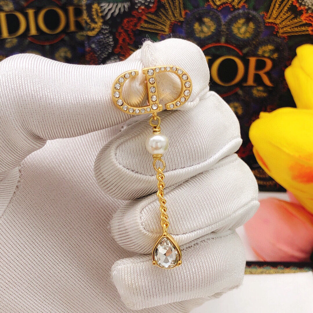 Dior CD Long Chain Teardrop Earrings - product image 6