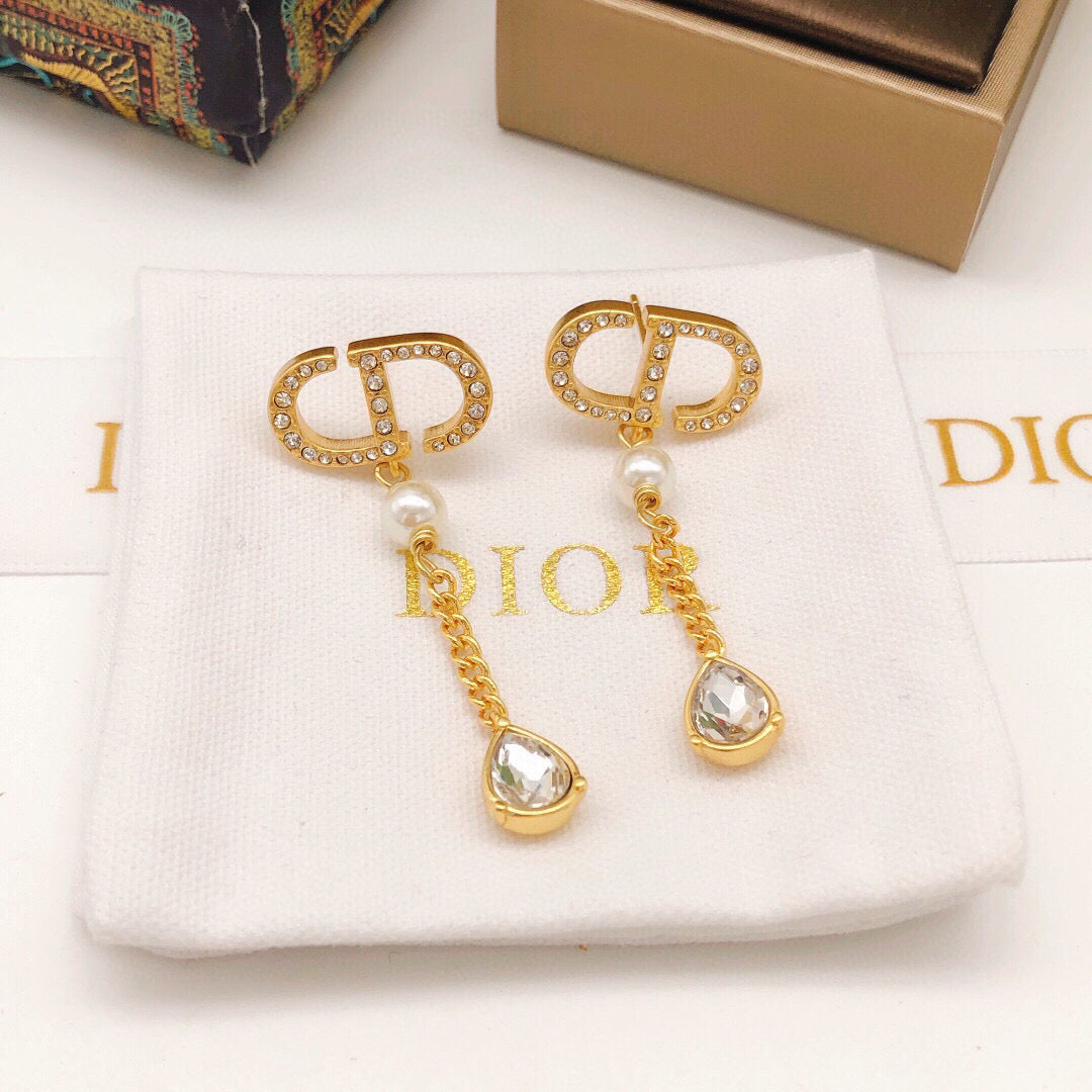 Dior CD Long Chain Teardrop Earrings - product image 8