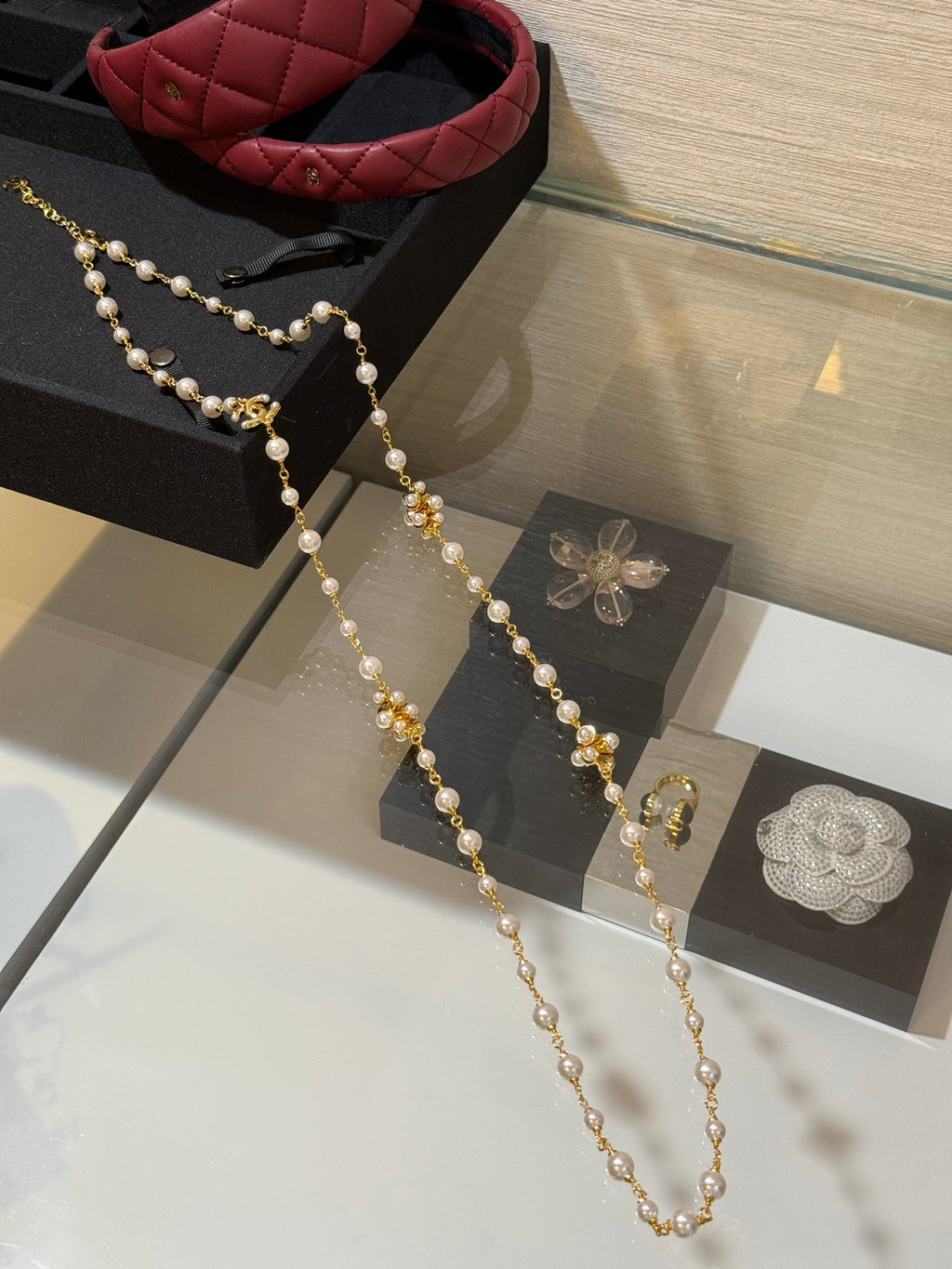 Chanel Interlocking C Gold-Tone Pearl Necklace - album image 2