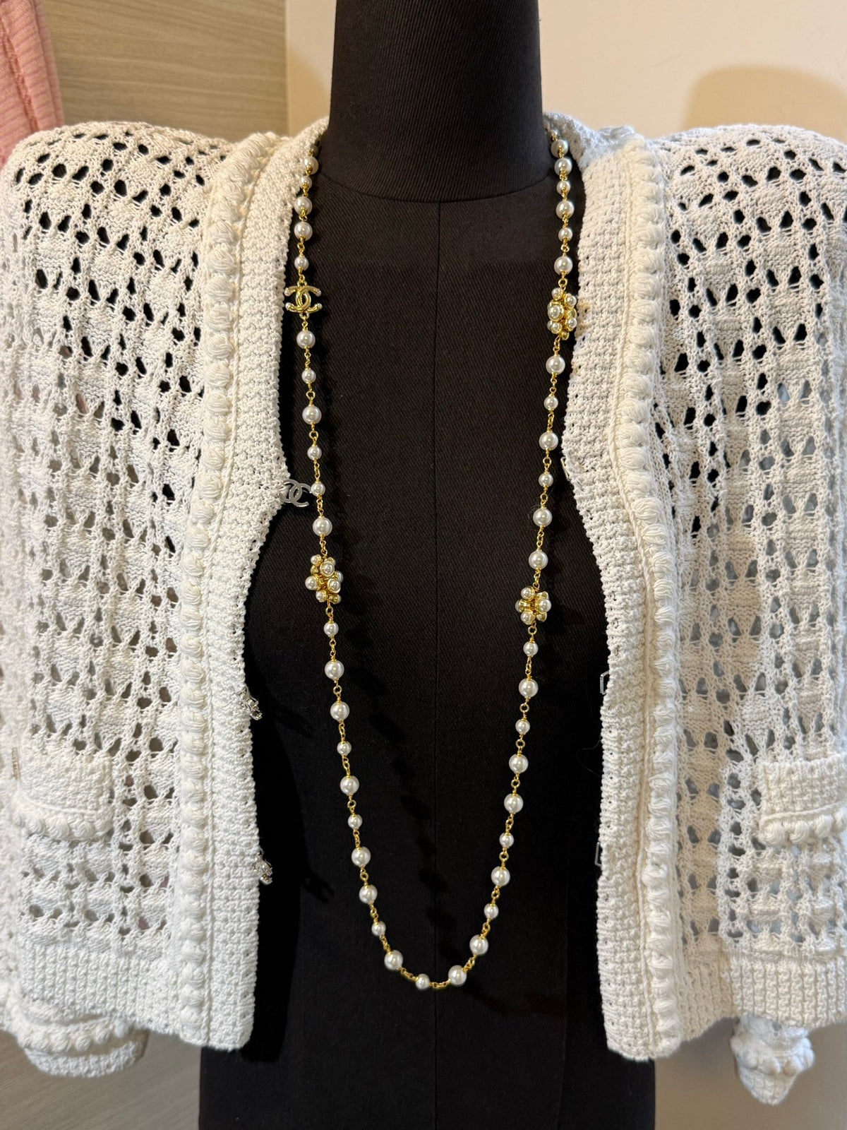 Chanel Interlocking C Gold-Tone Pearl Necklace - album image 9