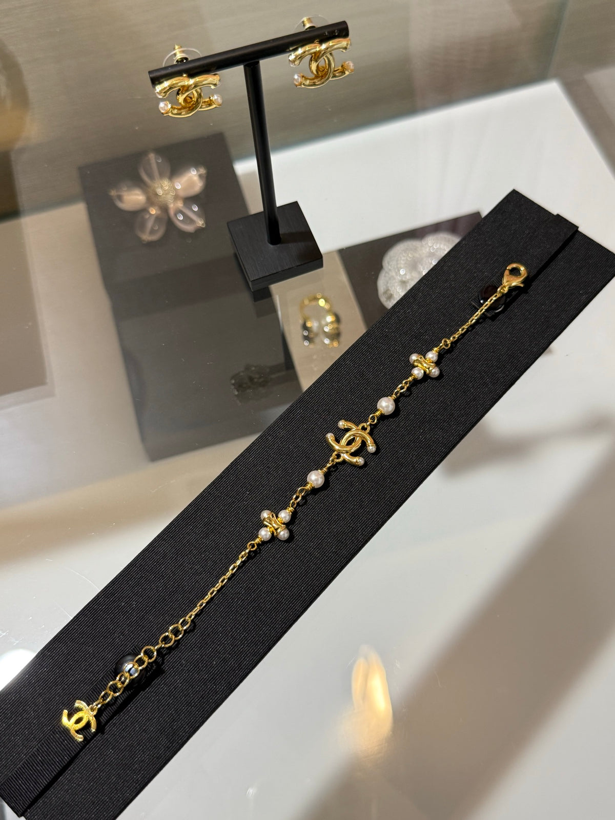 Chanel Interlocking C Gold-Tone Pearl Bracelet - album image 1