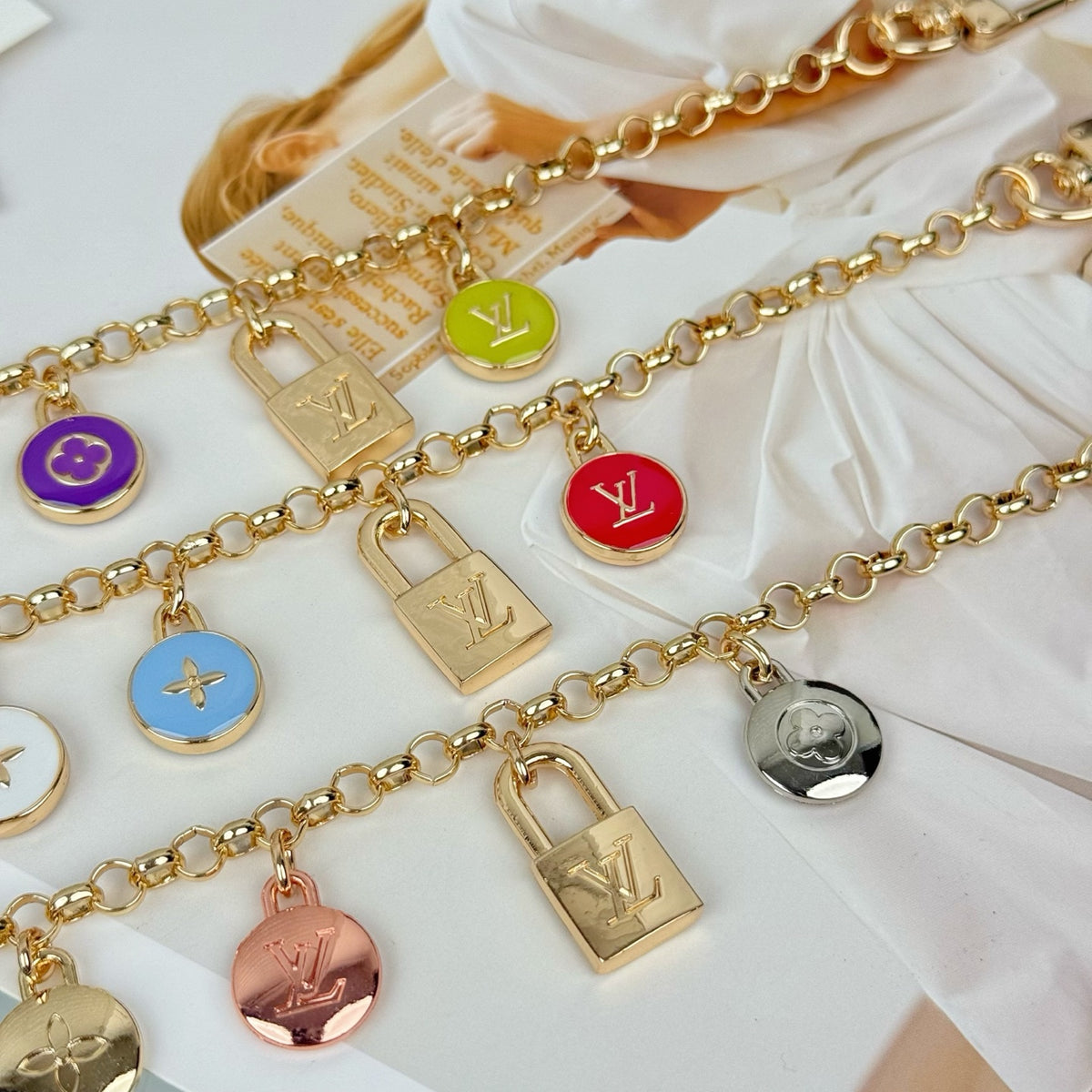 Louis Vuitton Confetti Chain Multicolor Flower Monogram LV Letter Padlock Keychain - album image 6