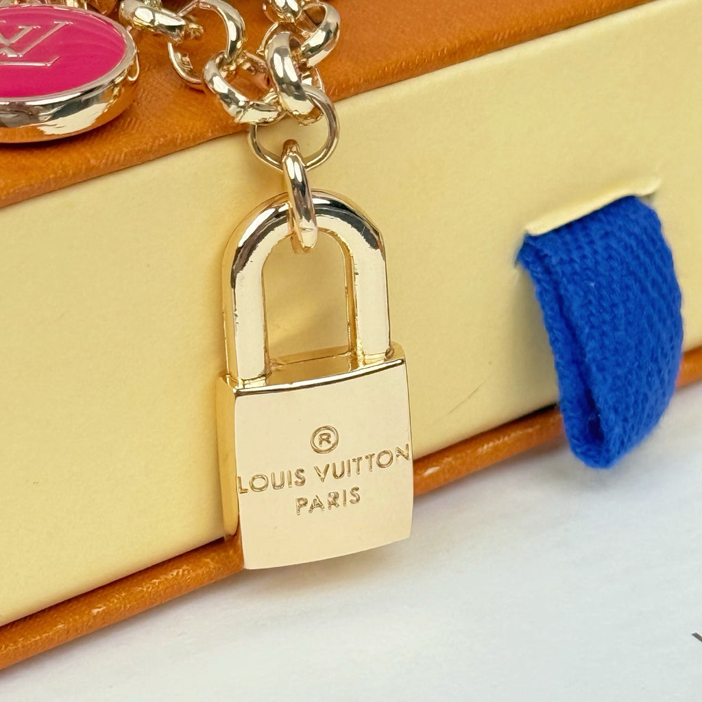 Louis Vuitton Confetti Chain Multicolor Flower Monogram LV Letter Padlock Bag Charm - album image 6