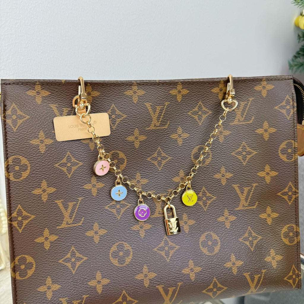 Louis Vuitton Confetti Chain Multicolor Flower Monogram LV Letter Padlock Keychain - album image 3