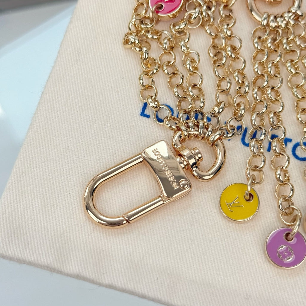 Louis Vuitton Confetti Chain Multicolor Flower Monogram LV Letter Padlock Keychain - album image 6
