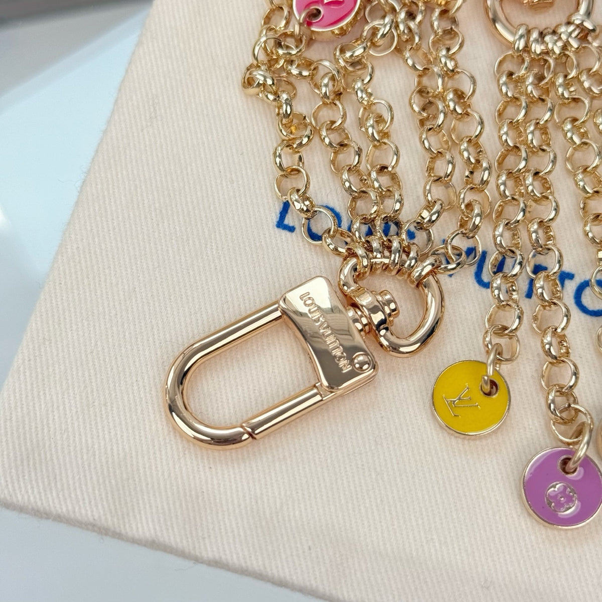 Louis Vuitton Confetti Chain Multicolor Flower Monogram LV Letter Padlock Keychain - album image 5