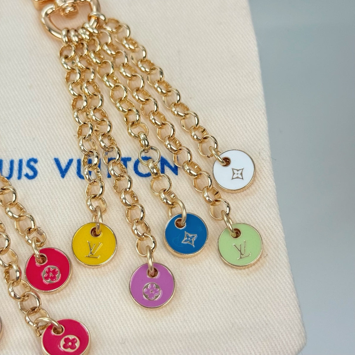 Louis Vuitton Confetti Chain Multicolor Flower Monogram LV Letter Padlock Keychain - album image 5