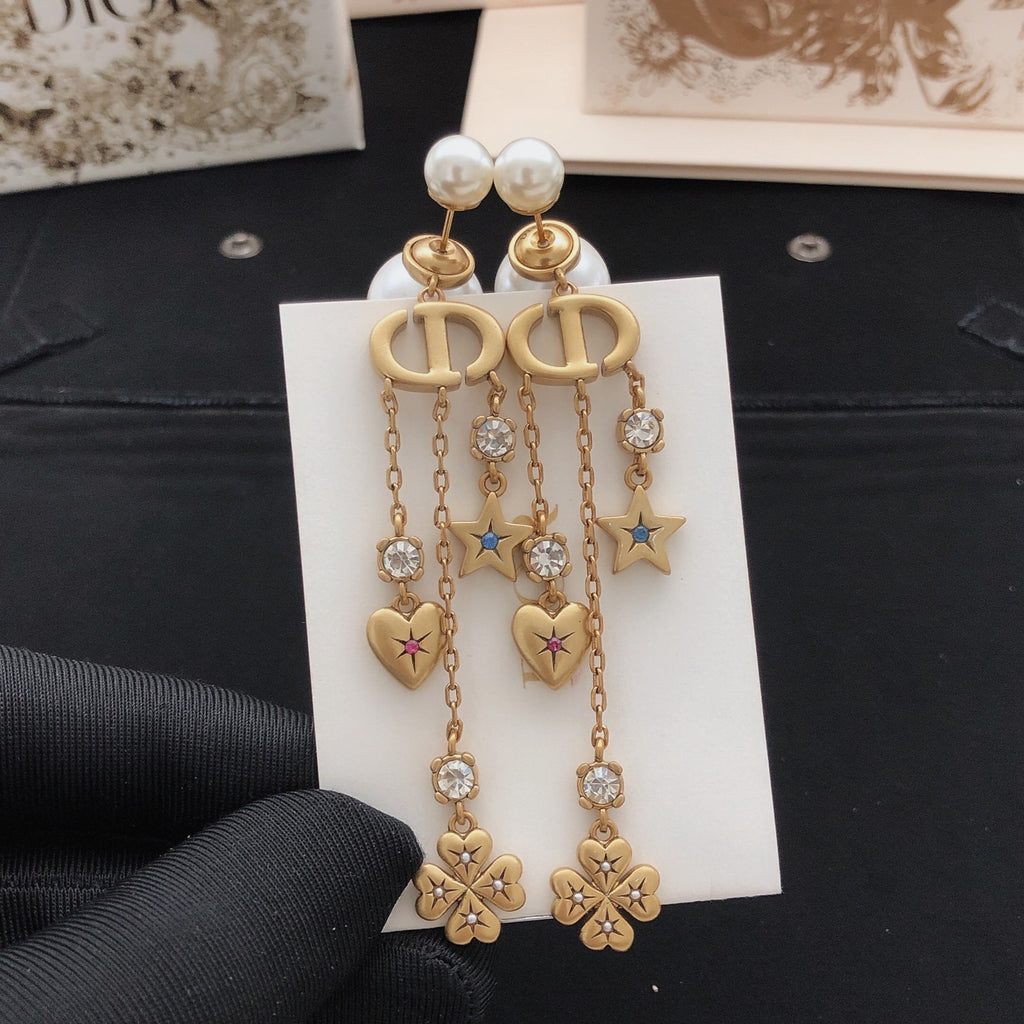 Dior Pearl-Look Lucky Charm Chain Earrings - product image 2