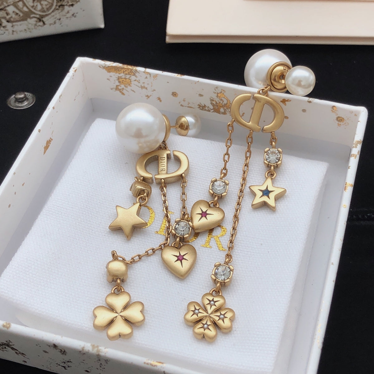 Dior Pearl-Look Lucky Charm Chain Earrings - product image 4