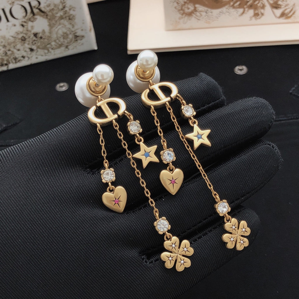 Dior Pearl-Look Lucky Charm Chain Earrings - product image 5