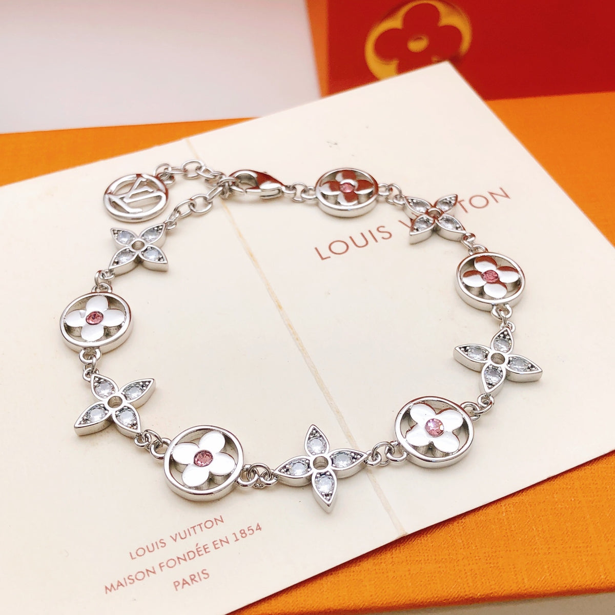 Louis Vuitton Silver-Tone Multicolor Crystal Accent Bracelet - album image 5