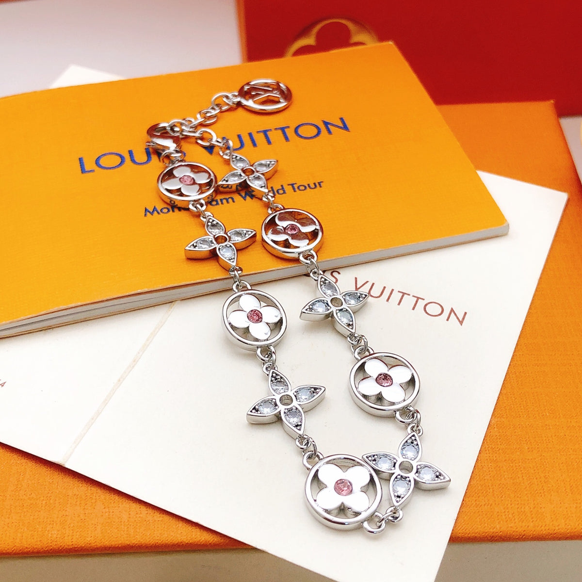Louis Vuitton Silver-Tone Multicolor Crystal Accent Bracelet - album image 2