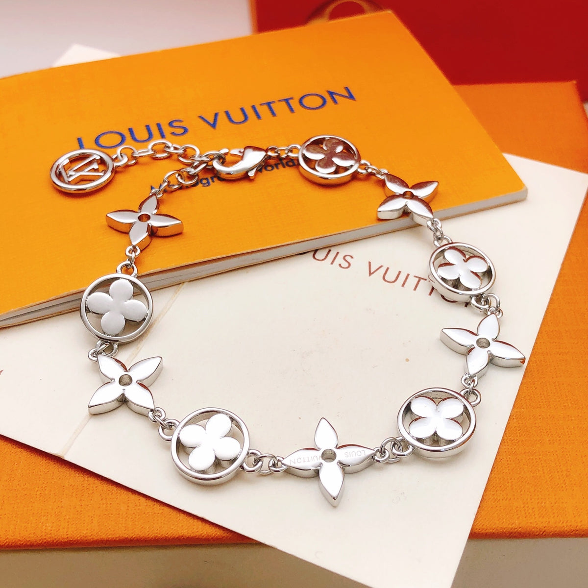 Louis Vuitton Silver-Tone Multicolor Crystal Accent Bracelet - album image 1