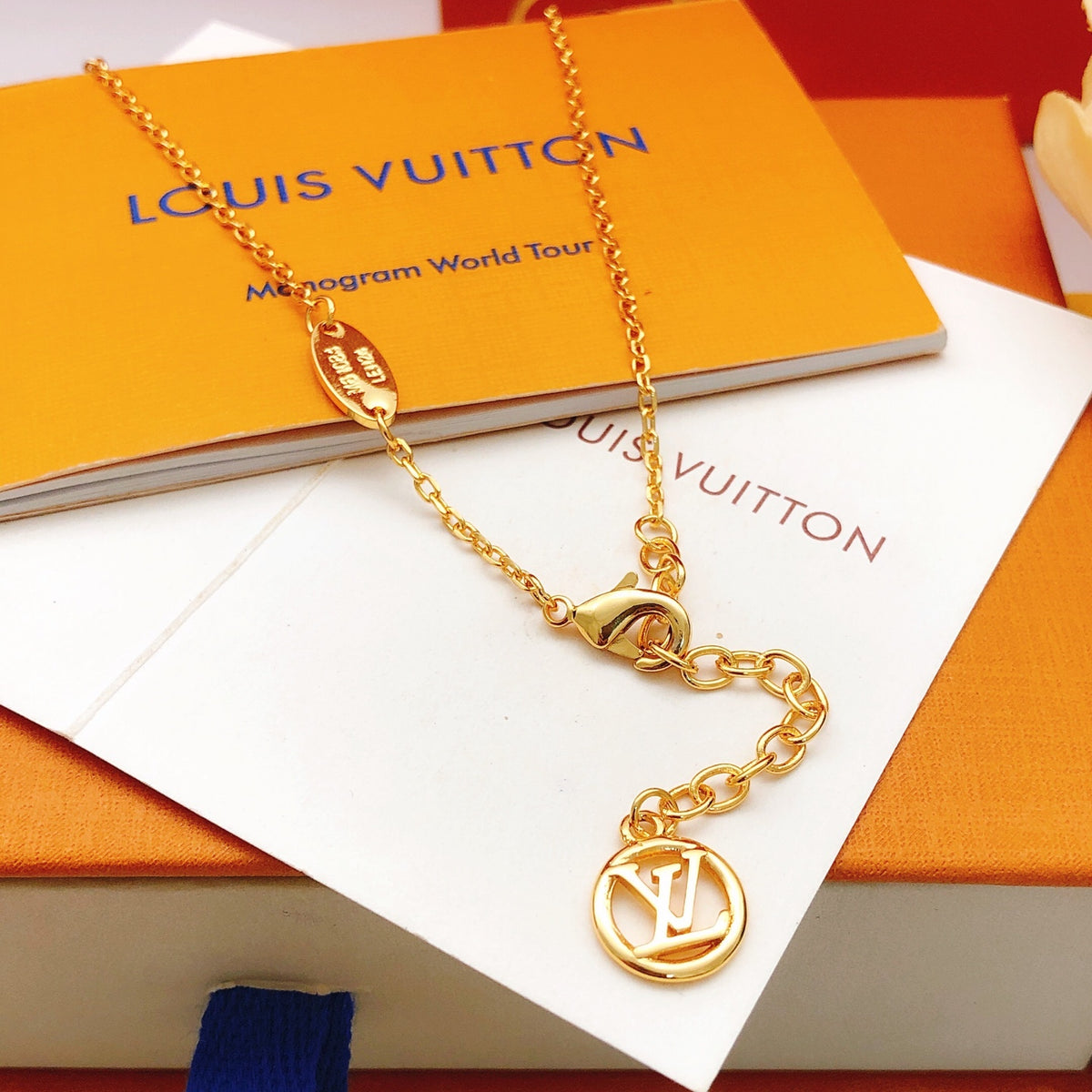Louis Vuitton Gold-Tone Flower Crystal Accent Polished Necklace - album image 4