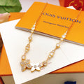 Louis Vuitton Gold-Tone Flower Crystal Accent Polished Necklace - album image 1
